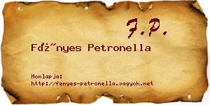 Fényes Petronella névjegykártya